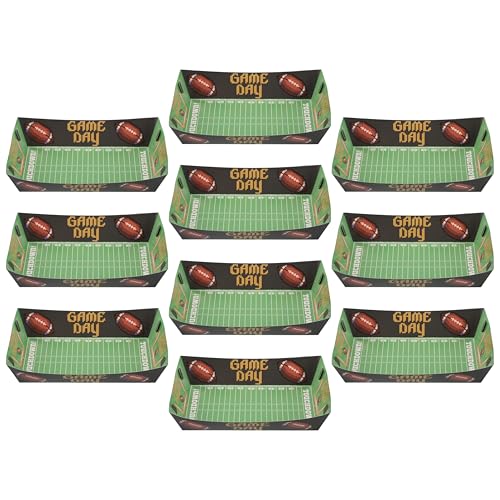 Abaodam 10 Stück Fußball-Snackschale Fußball-Pappteller Geburtstagsdekorationen Lebensmittelschalen für Party Fußballpartyplatten Party Tabletts Fußball-Serviertablett Fußballplatte Papier von Abaodam