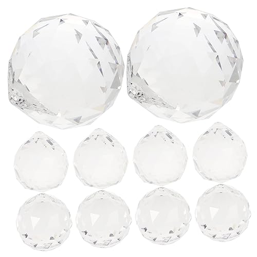 Abaodam 10 Stück Kristallkugel -beleuchtungszubehör Kronleuchter Prisma Kristalle Hängen Sonnenfänger Innenfenster Ball Hängend Transparent Weißer Kristall von Abaodam