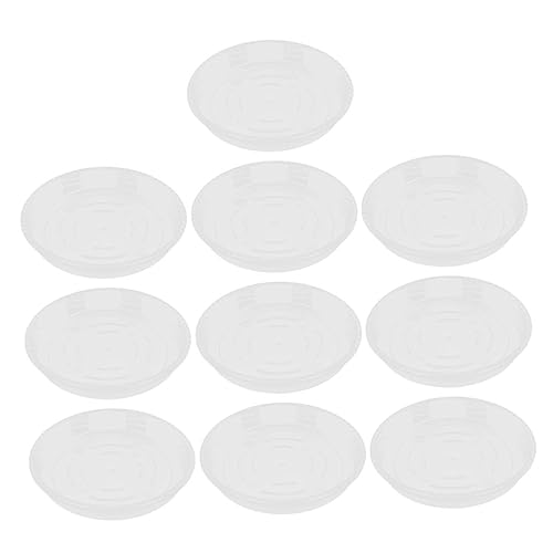 Abaodam 10 Stück Rund Untersetzer für Blumentöpfe Transparente Pflanzschalen Langlebigem Kunststoff Wasserfeste Tropfschalen für Töpfe für Gartenprojekte und Wohnräume von Abaodam