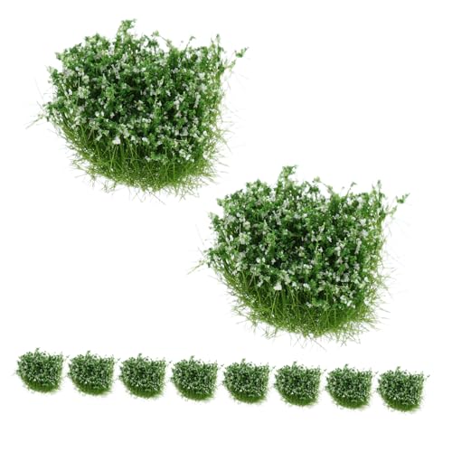 Abaodam 10 Stück Sandtischmodell Gras Simulation von Grasbüscheln Mini-Blumenbeet gefälschte Graspflanzen Miniatur-Kunstrasen Miniatur-Grasmodelle Blumenmodell Nylon Weiß von Abaodam