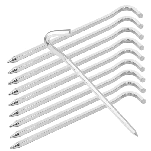 Abaodam 10 Stück Teiliges Outdoor Metall Zeltheringe Stabile Sechseckige Camping Erdspieße für Zelt und Plane Verbesserter Halt für Robusten Bodenanker und Sicheren Halt im Garten und Dem von Abaodam