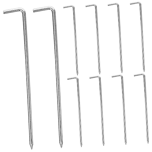 Abaodam 10 Stück Verzinkte Zelt Heringe Förmige Erdnägel für Camping Strand und Garten Geeignet für Zelte Planen und Pavillons Robust und Langlebig von Abaodam