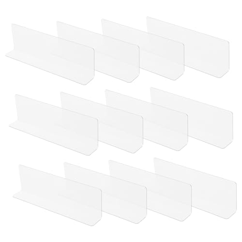Abaodam 12 Stück Regaltrenner Kunststoff Form für Supermärkte Transparente Regalsysteme zur Organisation und Präsentation von ohne Magnet von Abaodam