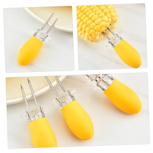 Abaodam 12 Stück Teiliges Edelstahl Maiskolbenhalter Set Wiederverwendbare Bbq Gabeln mit Silikongriff Praktische Corn The Cob Halter für Grill Obst Gemüse und Fleisch Hitzebeständig und von Abaodam