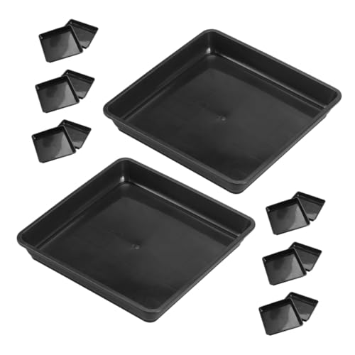 Abaodam 15 Stück Teiliges Quadratisches Pflanzuntersetzer Dickem Kunststoff Robustes Blumenuntersetzer tablett für Blumentöpfe Wasserdichtes Pflanzen auffangtablett rutschfest Schwarz für Abaodam 15 Stück Teiliges Quadratisches Pflanzuntersetzer Dickem Kunststoff Robustes Blumenuntersetzer tablett für Blumentöpfe Wasserdichtes Pflanzen auffangtablett rutschfest Schwarz für von Abaodam