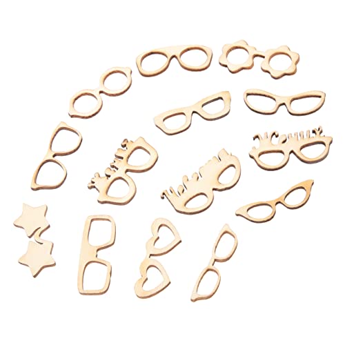 Abaodam 17st Gläser Holzspäne Mini-brille Brillen Bezaubern Holzausschnitte Zum Basteln Holzspäne Selber Machen Unfertige Holzteile Mini-holzverzierungen Kind Selbstgemacht Hölzern Zubehör von Abaodam