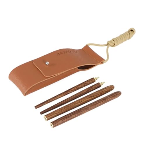 Abaodam 1Paar Wiederverwendbare Holzstäbchen mit Aufbewahrungstasche Reisestäbchen für Camping und Outdoor Umweltfreundliches Holzmaterial Leicht zu Transportieren von Abaodam