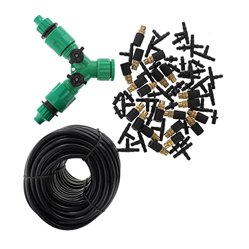 Abaodam 1Satz Nebeldüse Bewässerungssystem Sprinkler mit Atomizer für Gartenbewässerung Einfache Installation Langlebige Kupferdüsen Gleichmäßige Wasserverteilung Umfassende von Abaodam
