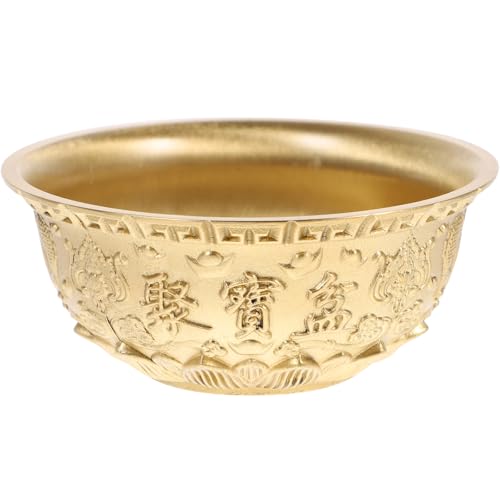 Abaodam 1stk -ornamente Goldene Geldschale Tablett Glückliche Schüssel Vintage Schatzschale Schatzbecken Figur Schreibtischaufsatz Vintage Wohnkultur Büro Jahrgang Messing Zubehör von Abaodam