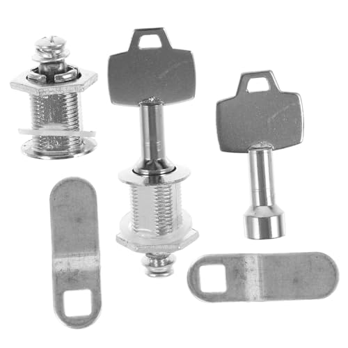 Abaodam 2 Sätze Dreieckiger Mülltonnenschloss aus Verzinktem Metall mit Langlebigem Dreikantschlüssel Rostfrei Einfache Bedienung Hohe für Abfalleimer und Outdoor mülltonnen von Abaodam