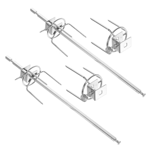 Abaodam 2 Satz Edelstahl Rotations Hähnchen Gabeln für Elektrogrill Dreizinkige Bratengabeln mit Gleichmäßige Hitzeverteilung Leicht zu Reinigen für BBQ Grillen Camping und Picknick von Abaodam
