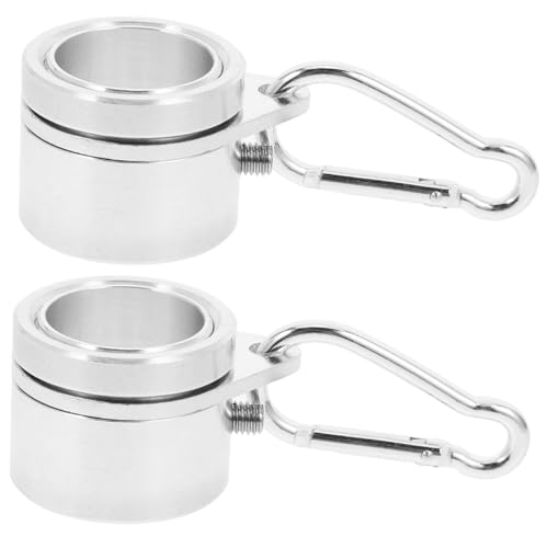 Abaodam 2 Stück Aluminiumlegierung Fahnenmast Ringe Rotierende Ringe mit Karabiner Einfache Installation und Praktische Verwendung für Flaggen und Fahnenmasten von Abaodam