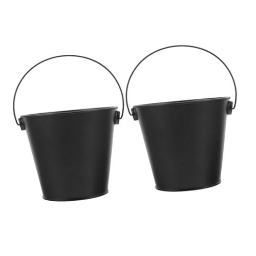 Abaodam 2 Stück Grill Tropf Eimer Multifunktionale Schwarze Fettauffangbehälter für Grill Pfanne und Feuerstelle für Effiziente und Küchendesign von Abaodam