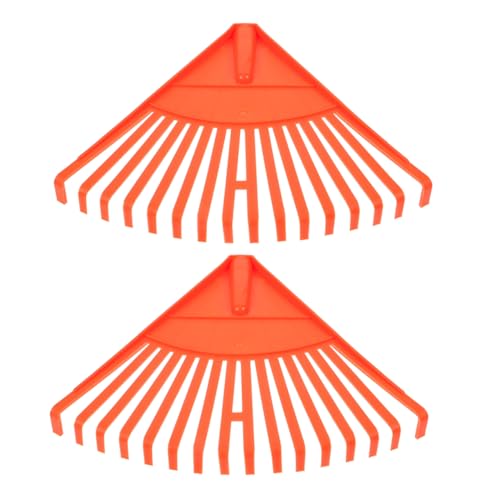 Abaodam 2 Stück Kunststoff Gartenrechen Robuste Laubbesen für und Gartenpflanzen Leicht und Tragbar zum Entfernen von Laub und Orange von Abaodam