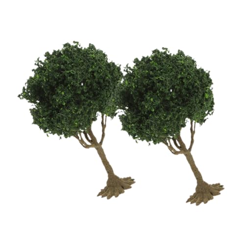 Abaodam 2 Stück Micro-Landscape Decape Tree Sandtischmodell Mini-landschaftsbaummodell Mini-szenenzubehör-modellbäume Miniatur-bäume-Modell Mini Gefälschter Baum Mini-Baum Grün Eisendraht von Abaodam