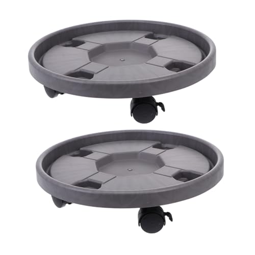 Abaodam 2stücke Pflanzenuntersetzer Mit Rädern Und Bremsfunktion Runder Blumentopfhalter Aus Kunststoff Bewegliche Basis Für Innen Und Außenbereich von Abaodam