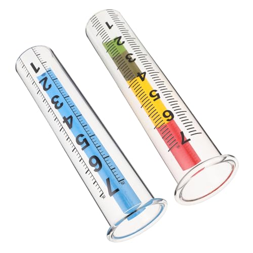 Abaodam 2 Stück Regenmesser Glasrohr aus Borosilikatglas Präzise Kratzfest Transparent Wetterbeständig Einfache Installation für Garten und Außenbewässerung von Abaodam