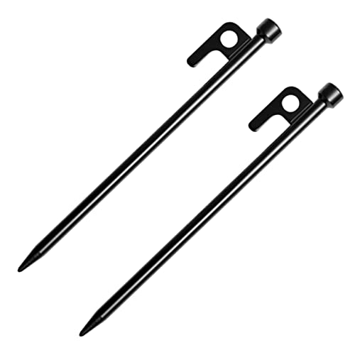 Abaodam 2 Stück Robuste Metall Zelt Heringe Zeltnägel mit Hakenspitze für Festen Halt im Boden Windbeständig für Campingzelte Pavillons und Outdoor Ausrüstung von Abaodam