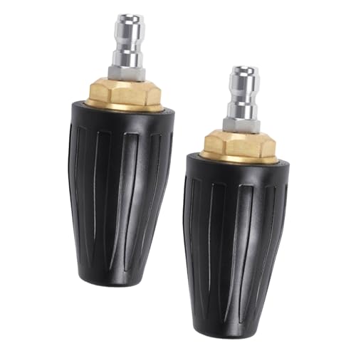 Abaodam 2 Stück Rotierende Turbo-düse Schnellanschluss Hochdruckreiniger Sprühkopf aus Langlebig Verstellbar für Reinigung von Ziegel Vinylflächen von Abaodam