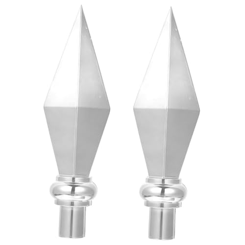 Abaodam 2 Stück Teiliges Fahnenmast Flaggenkopf aus Langlebiger Aluminiumlegierung Silberner Fahnenstabaufsatz Wetterfestes Flaggenmast Topper Dekorationsornament für Öffentliche und von Abaodam