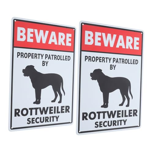 Abaodam 2 Stück Warnschild Vorsicht Hund aus Robustem Metall Rottweiler-hausschild zum Schutz von Garten und Grundstück Wetterfestes Warnschild zur Abschreckung von Eindringlingen von Abaodam