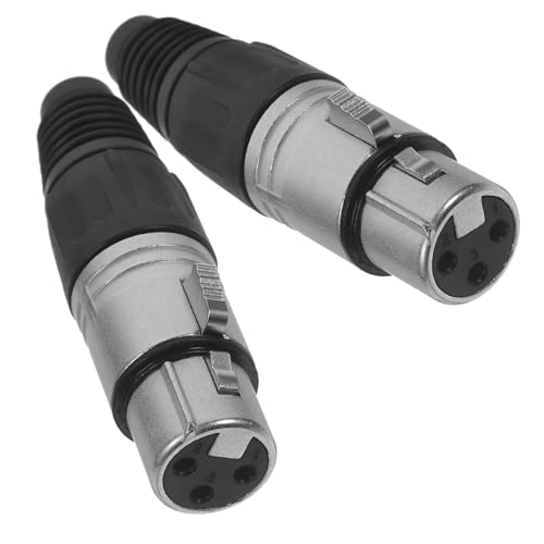 Abaodam 2 Stück Xlr Buchse Polig Lötanschluss Mikrofon Audio Stecker Verzinnter Oberfläche Langlebig und Zuverlässig für Mischpultanschluss von Abaodam