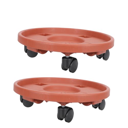 Abaodam 2 Stücke Bewegliches Blumentopf Tablett mit Rädern Blumentopf Haltetablett für und Außenbereich Tragfähigkeit und Wasserauffangschale für Sukkulenten und Pflanzen von Abaodam