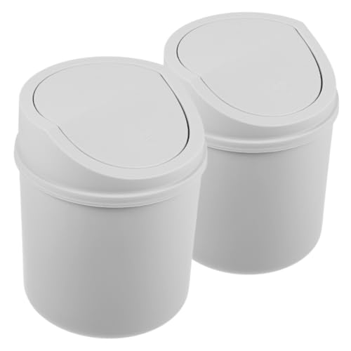 Abaodam 2Stücke Mini Tischmülleimer mit Deckel Kompakte Desktop für Büro Badezimmer und Schlafzimmer Multifunktionale Abfallbehälter von Abaodam