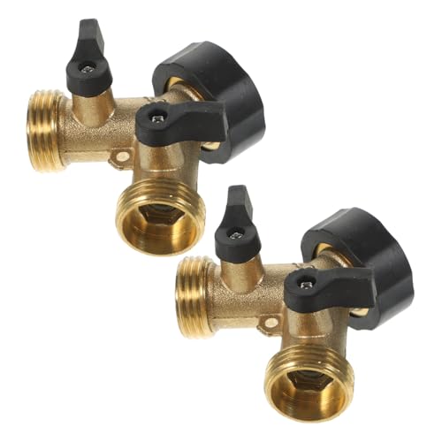 Abaodam 2Stücke Y Schlauchadapter Messing Schlauchsplitter für Gartenschläuche Schnellanschluss für Wasserhahnadapter Langlebiges Gartenzubehör von Abaodam