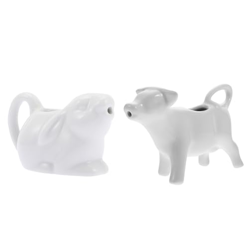 Abaodam 2st Milchkännchen Aus Keramik Milchkännchen Krug Porzellan Keramik Milchkrug Mini Milchtopf Milch Aufschäumen Tasse Milchgießer Keramik Kännchen Italienisch Weiß Gewürzschale von Abaodam