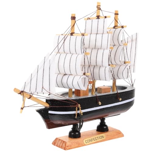 Abaodam 2st Segeldekoration Segelboot-Figur Segelboot-Form-Ornament Segelschiff Aus Holz Hölzern Ozean-dekor Bausatz Für Segelschiffe Nordisches Dekor Strand Jahrgang Bambus Antiquität von Abaodam