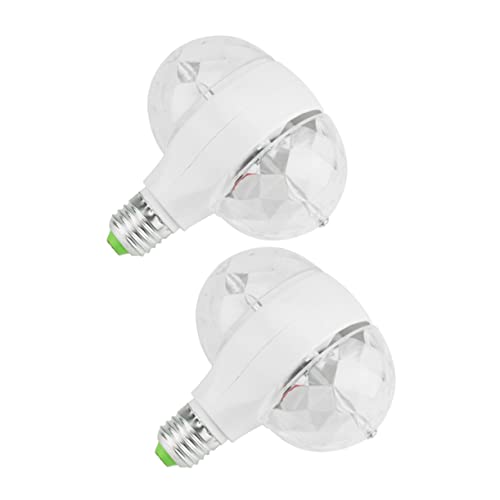Abaodam 2stücke Mini-bühnenlicht Bunt Partylicht Dual Head Bunte Lichter Rotation Bühnenlampe Für Ktv Bühne Home Party Weiß Transparente Schale Schraubsockel Installieren von Abaodam