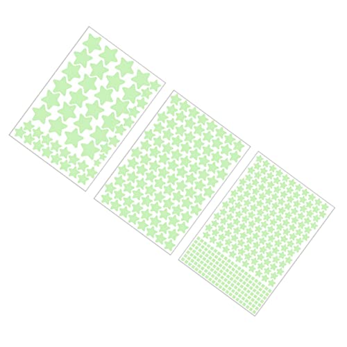 Abaodam 3 Bögen fluoreszierende Stern-Aufkleber, selbstklebend, leuchtende Wandaufkleber für Raumdekoration, PVC-Nachtlicht, Wandkunst für Schlafzimmer, einfache Anwendung, sicher von Abaodam
