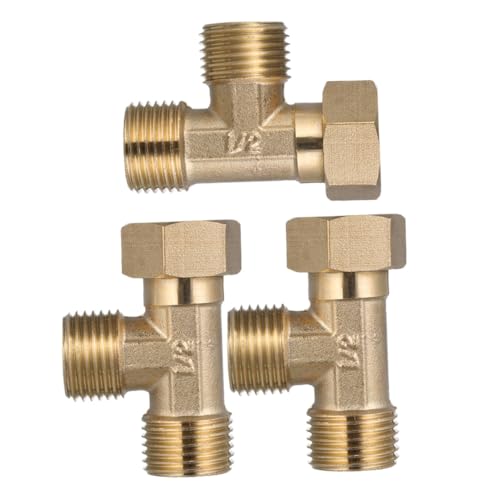 Abaodam 3 Stück Kupfer Wasserleitung Verteiler Präzisions Kupfer Drei-wege Adapter mit Gewinde Rohrfitting für Solar Warmwasserbereiter und Gewerbliche Nutzung Abaodam 3 Stück Kupfer Wasserleitung Verteiler Präzisions Kupfer Drei-wege Adapter mit Gewinde Rohrfitting für Solar Warmwasserbereiter und Gewerbliche Nutzung von Abaodam