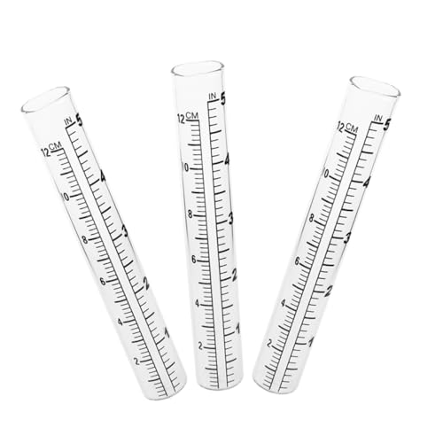 Abaodam 3 Stück Regenmesser Ersatzrohre aus Transparentem Glas Präzise und Langlebige Regenmessbecher für Garten Grünflächen und Außenbereich Einfache Installation Wetterfest und Sichtbar von Abaodam