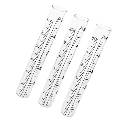 Abaodam 3 Stück Teiliges Glas Regenmesser Ersatzrohre Transparent für Präzise Niederschlagsmessung im Garten und Außenbereich Wetterbeständig und Langlebig von Abaodam