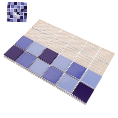 Abaodam 36 Stück Schwimmbadfliesen Wand Und Mosaikfliesen Küchenbacksplash Pools Fliesen Diy Poolfliese Fischbeckenfliesen Dekorative Mosaikfliese Blue Keramik von Abaodam