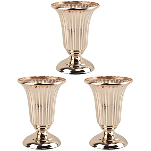 Abaodam 3Pcs Heimpflanze Blumenvasen Tischplatte Zeremonie Kelch Vintage Urne Gefäß Bankett Empfang Xxcm Pflanzgefäß Dekorativ cm Riser Eisentöpfe Gold Trompete Vase Topf Tasse von Abaodam