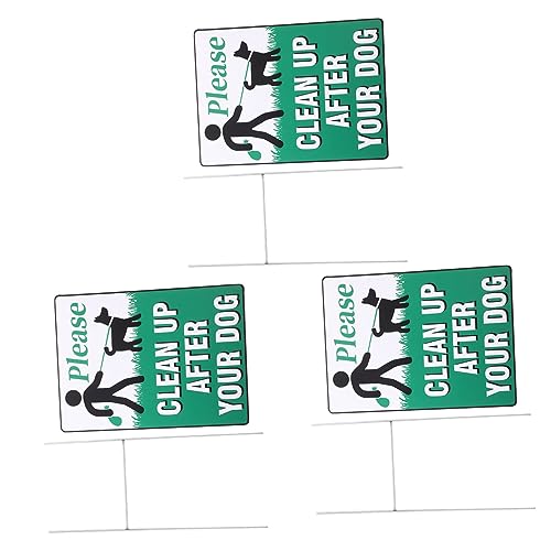 Abaodam 3Stücke Hundekot Warnschild Doppelseitige Schilder für Hundehalter Wetterfestes Design Hochkontrastfarben für Klare Botschaften im Garten von Abaodam