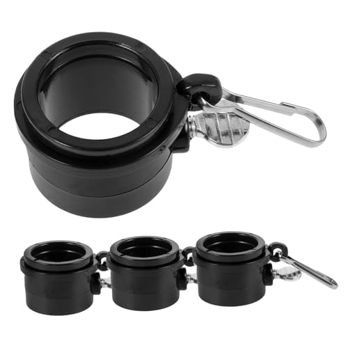 Abaodam 4 Stück Fahnenmast Ringe mit Clip Rotierende Befestigungsringe für Fahnenmasten Tangling Design für Garten und Outdoor Schwarz von Abaodam