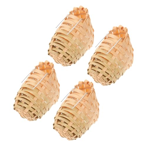 Abaodam 4stücke Handgewebtes Vogelnest Aus Naturmaterial Mit Haken Rustikaler Vogelkäfig Als Unterschlupf Für Garten Und Outdoor Dekoratives Vogelnest Für Hofdekorationen von Abaodam