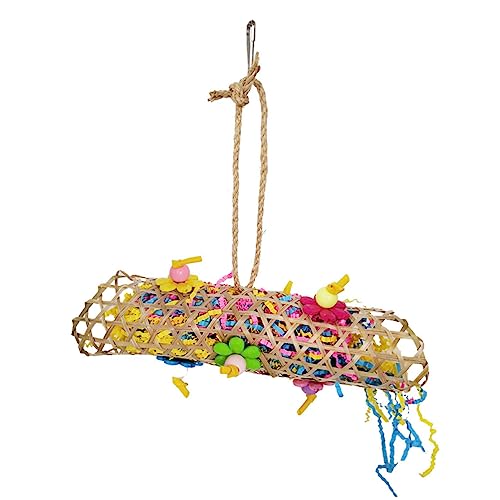 Abaodam 4 Stück Teiliges Papageien Kauspielzeug Set aus Natürlichem Rattan Hängendes Vogelspielzeug mit Schaukel für Wellensittiche Nymphensittiche und Kleine Vögel Aktivität und Abaodam 4 Stück Teiliges Papageien Kauspielzeug Set aus Natürlichem Rattan Hängendes Vogelspielzeug mit Schaukel für Wellensittiche Nymphensittiche und Kleine Vögel Aktivität und von Abaodam
