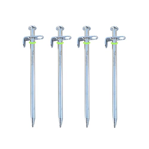 Abaodam 4 Stück Zeltheringe Stahl Robuste Camping Heringe mit Fluoreszierenden Ringen für Zelte Planen und Outdoor Aktivitäten Rostfrei und Langlebig von Abaodam