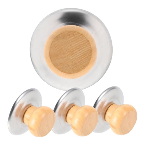 Abaodam 4 Stücke Topfdeckelgriff Ersatz-topfgriffe Topfdeckel Holzknauf Topfdeckel -knopfersatz Deckelknopfersatz Pfannendeckel-ersatzknopf Deckelknaufgriff Khaki Hölzern von Abaodam