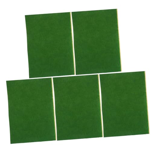 Abaodam 5 Stück Gebäudemodell Turf Rasen Dekoration künstliches Gras Grasmatte Verriegelung Fälschung groß falsches Gras Fake Gras Pad sandtisch Hintergrund Plastik Green von Abaodam