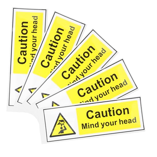 Abaodam 5stücke Achtung Kopf Warnschild Sicherheitsschild Niedrige Decken Selbstklebende Achtung Kopfaufkleber Warnetikett Deckenhöhe Kopfsicherheitsschilder von Abaodam