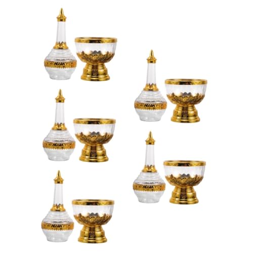 Abaodam 5 Stück Tropfende Flasche Weihwasserbecher Taufe Heilige Flasche Wasserflaschen Zur Taufe Christlicher Wasserbehälter Tischplatte Mit Becher Wischschale Transparent Glas von Abaodam