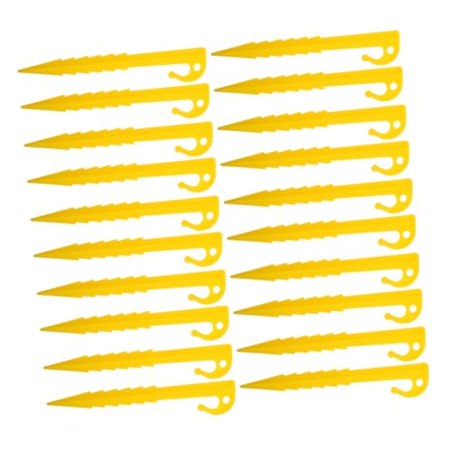 Abaodam 50 Stück Teiliges Gelbe Kunststoff-zeltpflöcke mit Gezackten Kanten Windfeste Outdoor-Canopy-pegs für Camping Strand Gras und Sand Stabiler Erdanker für Zelte und Pavillons von Abaodam