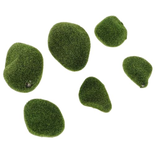 Abaodam 6 Stück Simulierter Rohstein Felsbrocken Künstlicher Moosfelsen Dekorativ Gefälscht Realistisch Moosstein Fälschung Landschaft Simulation Für Ornamente Drinnen Dark Green Plastik von Abaodam