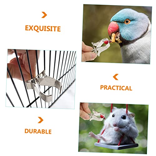 Abaodam 6 Stück Teiliges Futterclips Vogelkäfig Befestigungsklammern für Obst Gemüse Tierfutter Einfach zu Montieren Geeignet für Papageien Vögel Hamster und Kleine Haustiere von Abaodam